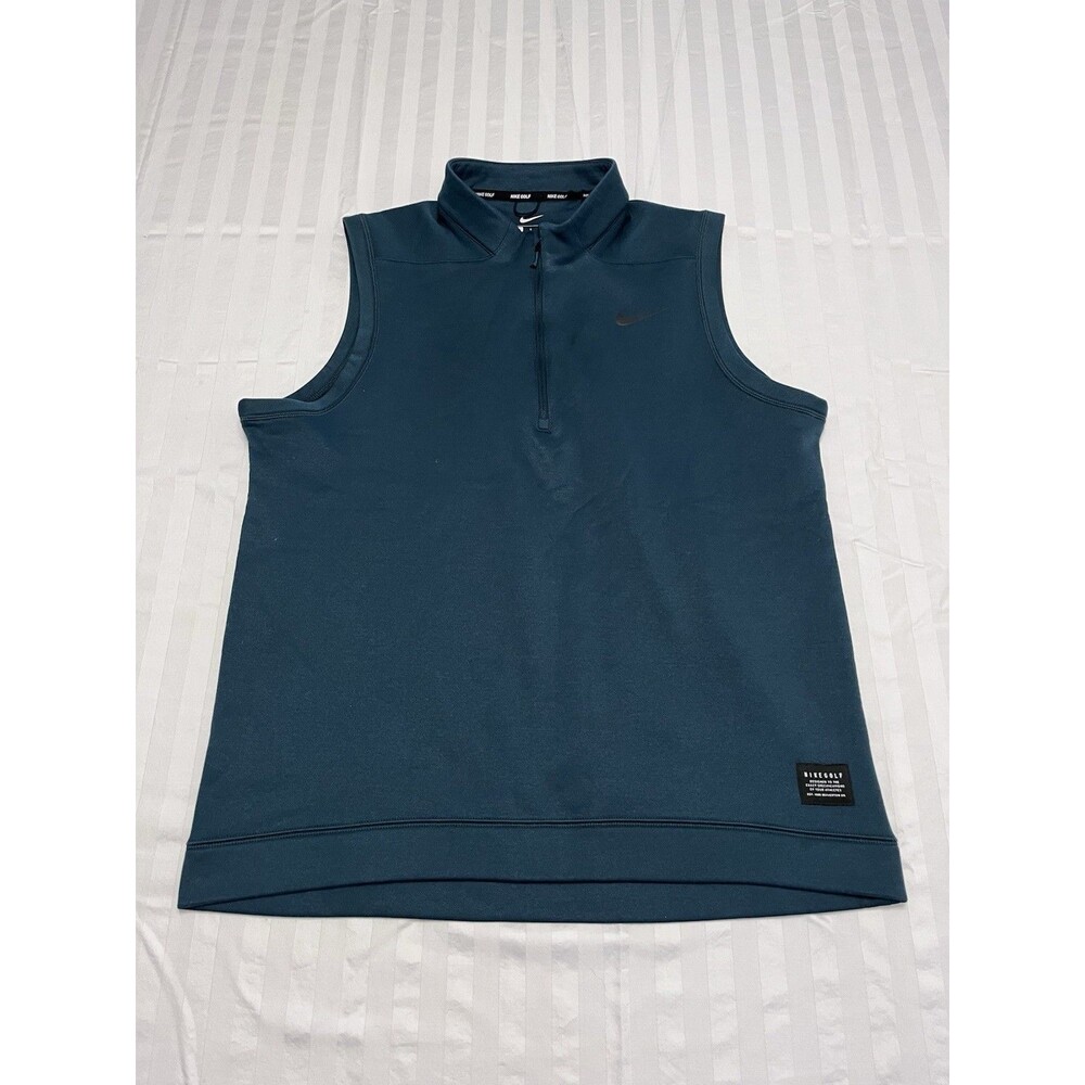Nike Therma Golf Vest Repel Mens Large Green Full Zip Pullover Jacket AQ0816-372